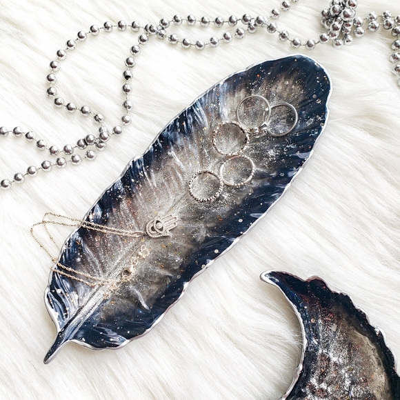 Feather Trinket Dish, Jewelry Holder, Gift - Picture 7 of 12